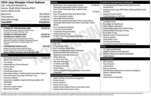 Bright White Clearcoat 2024 Jeep Wrangler Rubicon