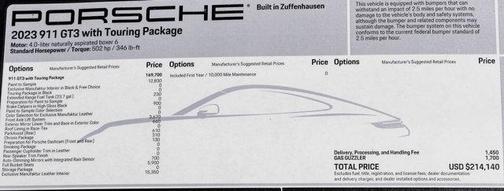 2023 Porsche 911 GT3 w/Touring Package