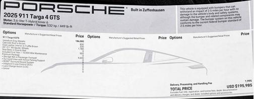 Vanadium Grey Metallic 2025 Porsche 911 Targa 4 GTS