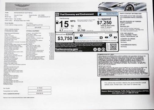 2014 Aston Martin Vanquish 2dr Cpe