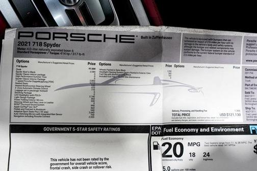 2021 Porsche 718 Spyder Roadster