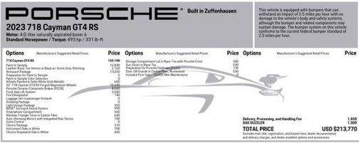 2023 Porsche 718 Cayman GT4 RS