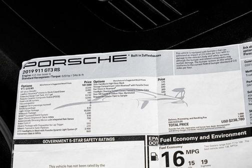 2019 Porsche 911 GT3 RS