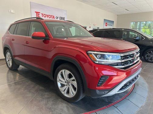 Red Metallic 2021 Volkswagen Atlas 3.6L SE w/Technology