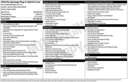 Snow White Pearl 2024 Kia Sportage Plug-In Hybrid X-Line