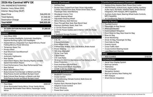 2026 Kia Carnival SX