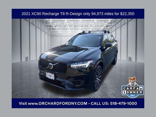 Black 2021 Volvo XC90 Recharge Plug-In Hybrid T8 R-Design 7 Passenger