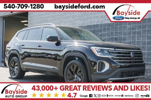 Deep Black Pearl 2025 Volkswagen Atlas 2.0T SE w/Technology
