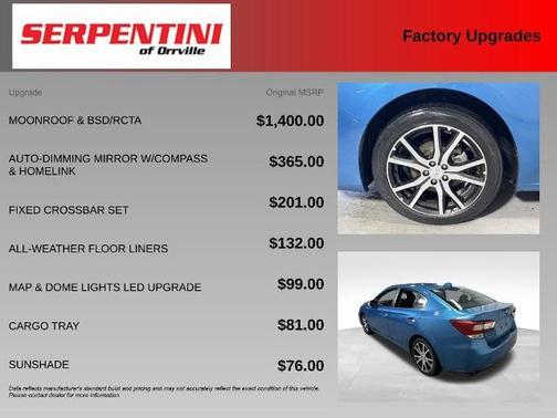 Island Blue Pearl 2019 Subaru Impreza 2.0i Limited