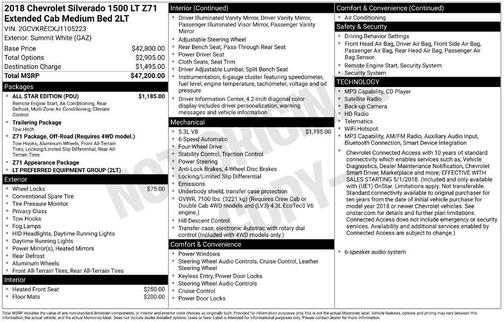 Summit White 2018 Chevrolet Silverado 1500 LT