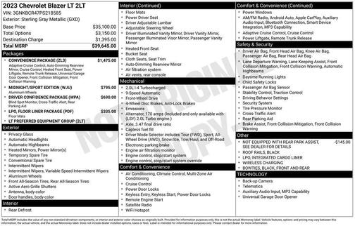 Sterling Gray Metallic 2023 Chevrolet Blazer 2LT