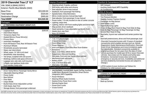 Pacific Blue Metallic 2019 Chevrolet Trax LT
