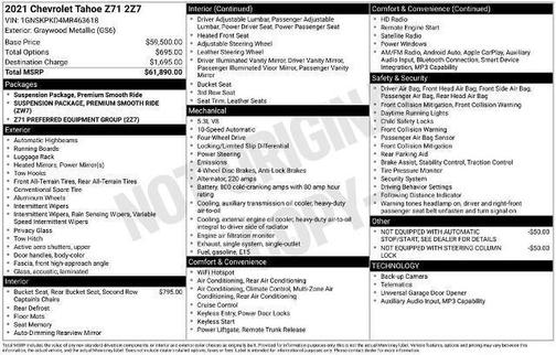 Graywood Metallic 2021 Chevrolet Tahoe Z71