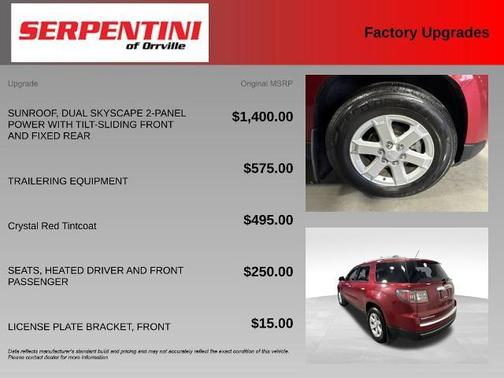 Crystal Red Tintcoat 2014 GMC Acadia SLE-2