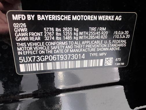 Black Sapphire Metallic 2026 BMW X3 M50 xDrive