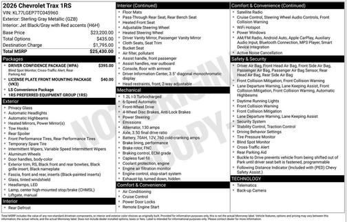 2026 Chevrolet Trax FWD 1RS