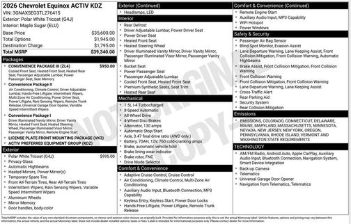 2026 Chevrolet Equinox AWD ACTIV
