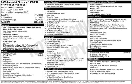 2026 Chevrolet Silverado 1500 ZR2