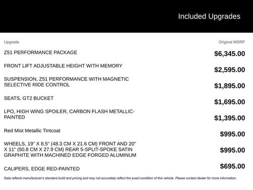 2026 Chevrolet Corvette Stingray w/2LT