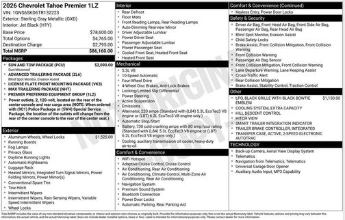 2026 Chevrolet Tahoe Premier