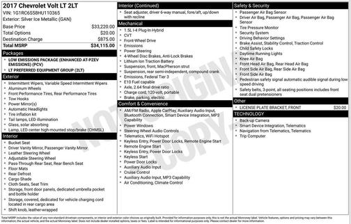 Silver Ice Metallic 2017 Chevrolet Volt LT