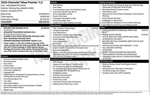 2026 Chevrolet Tahoe Premier