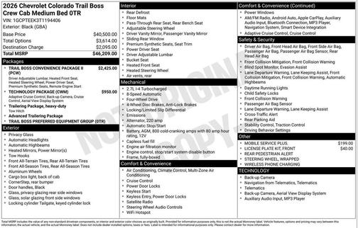 2026 Chevrolet Colorado Trail Boss