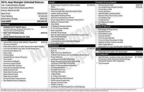 2016 Jeep Wrangler Unlimited Rubicon