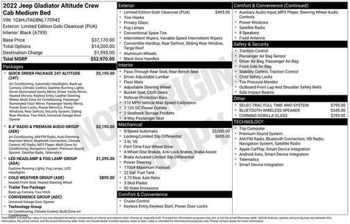 2022 Jeep Gladiator Sport