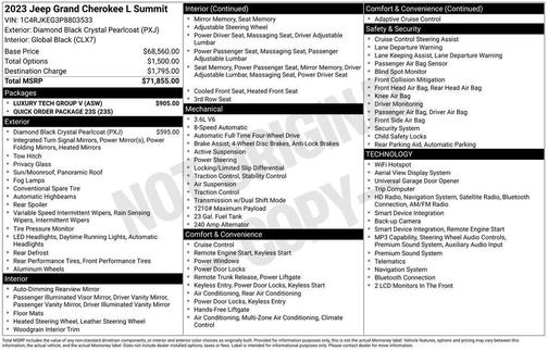 2023 Jeep Grand Cherokee L Summit