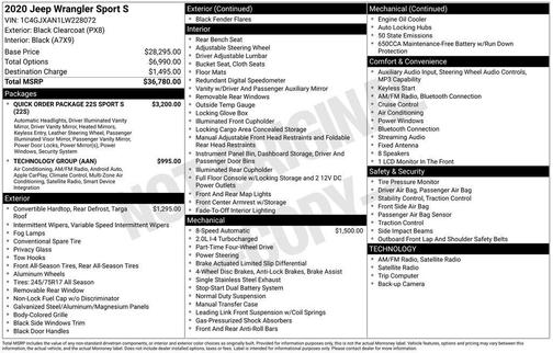 2020 Jeep Wrangler Sport