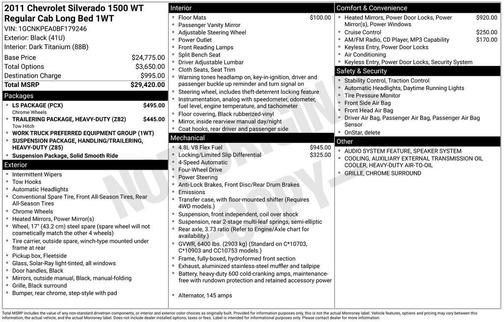 Black 2011 Chevrolet Silverado 1500 Work Truck