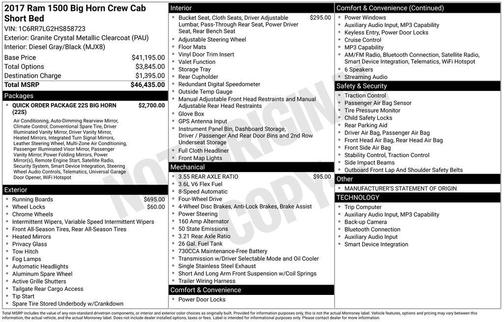 2017 RAM 1500 Big Horn