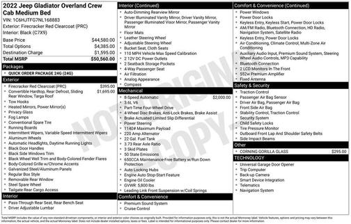 2022 Jeep Gladiator Overland