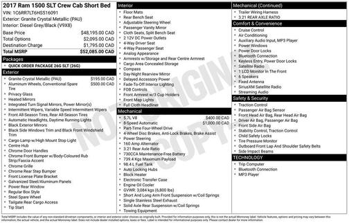Granite Crystal Clearcoat Metallic 2017 RAM 1500 SLT