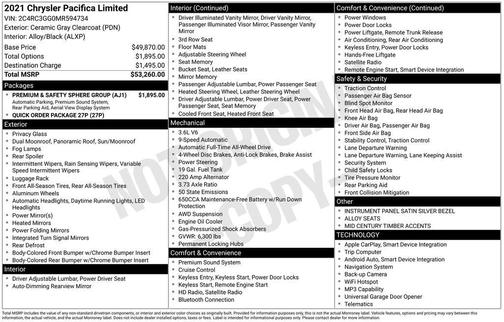 Ceramic Gray Clearcoat 2021 Chrysler Pacifica Limited