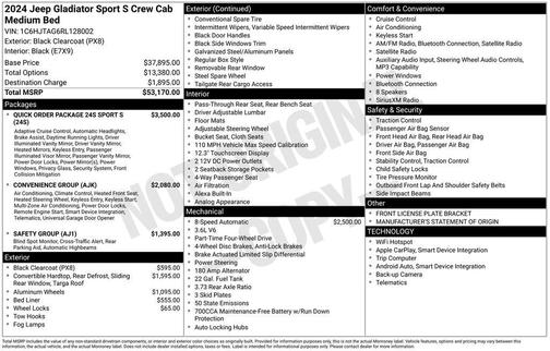 2024 Jeep Gladiator Sport