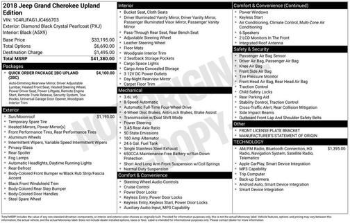 Diamond Black 2018 Jeep Grand Cherokee Upland