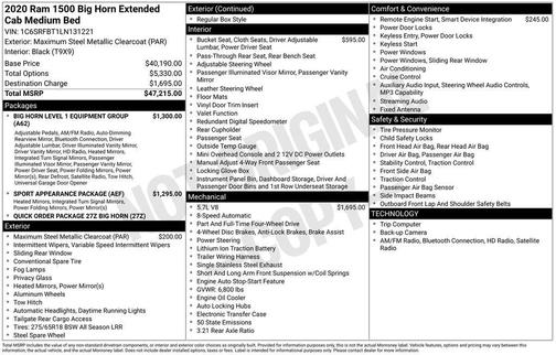 2020 RAM 1500 Big Horn