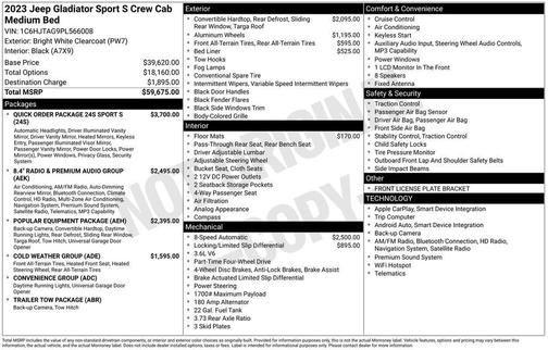 2023 Jeep Gladiator Sport