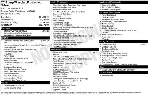 2018 Jeep Wrangler JK Unlimited Sahara