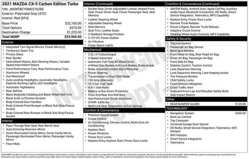 2021 Mazda CX-5 Carbon Edition Turbo