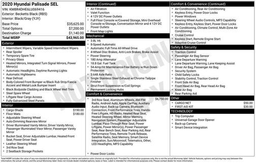 2020 Hyundai PALISADE SEL