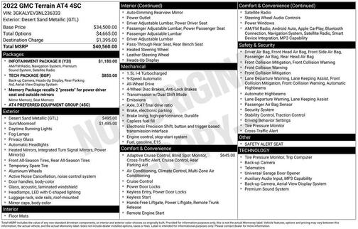 Desert Sand Metallic 2022 GMC Terrain AT4