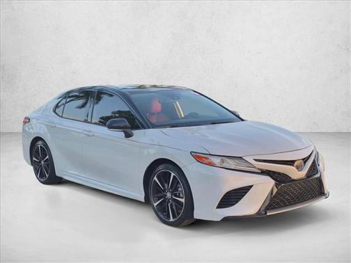 White 2019 Toyota Camry XSE