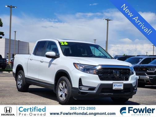 Platinum White Pearl 2026 Honda Ridgeline RTL