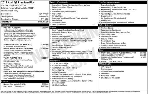 2019 Audi Q8 3.0T Premium Plus
