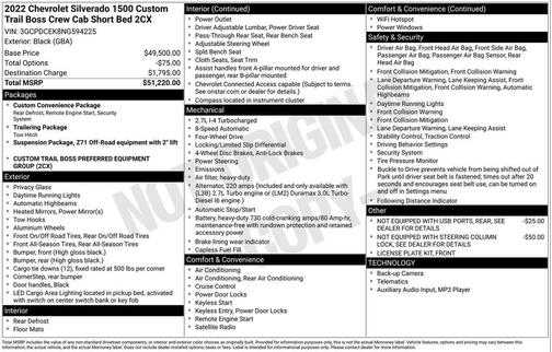2022 Chevrolet Silverado 1500 Custom Trail Boss