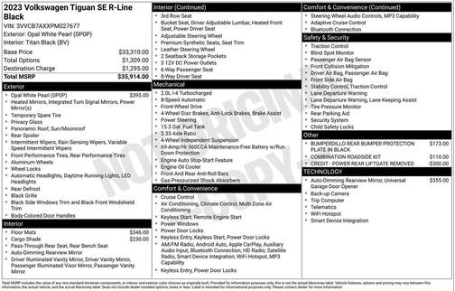 2023 Volkswagen Tiguan 2.0T SE R-Line Black