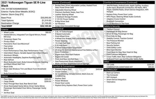 2021 Volkswagen Tiguan 2.0T SE R-Line Black